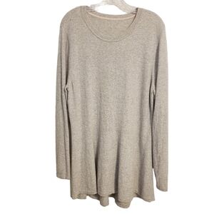QVC | Women's Gray Scoopneck High Low 100% Cashmere Sweater (Size Large)